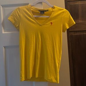 Ralph Lauren Women's Yellow V-Neck Tee
